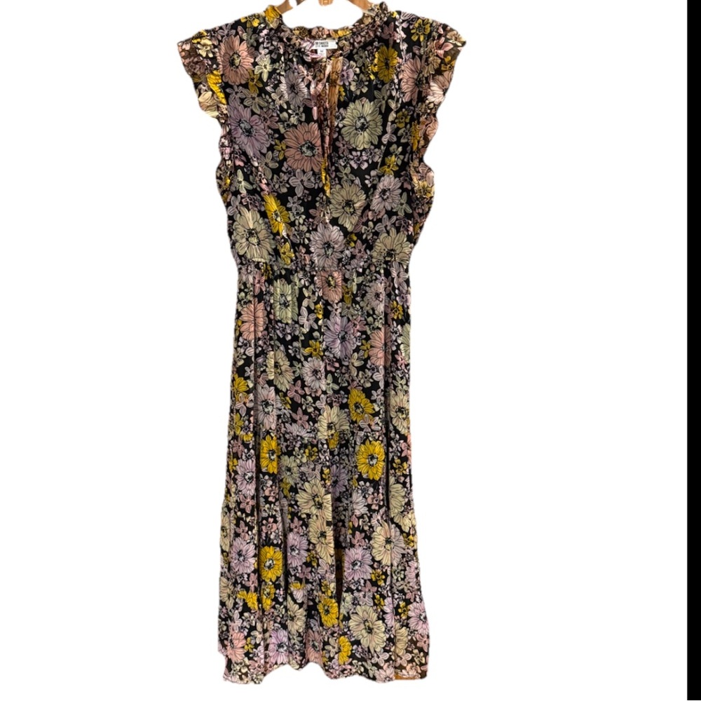 BB Dakota By Steve Madden Multicolor Floral Chiffon Maxi Dress Size Medium